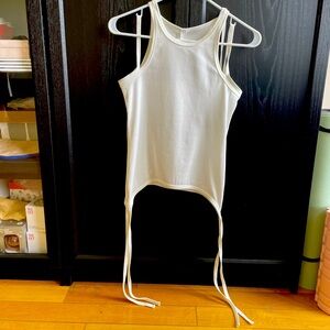 Dion Lee split tie tank. Ivory. Size S. New with tags
